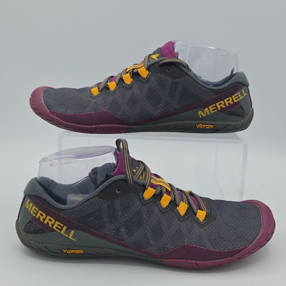 Merrell Vapor Glove 4 Women Barefoot Trail Running Shoe J09674 Vibram Gray Sz 8